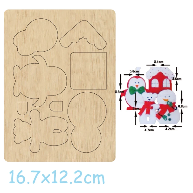 

Christmas House/Snowman/Penguin/Polar Bear Xmas Cut Wood Dies Die Cut Wood For DIY Earrings/Headwear/Pendants/Keychains 2020 New