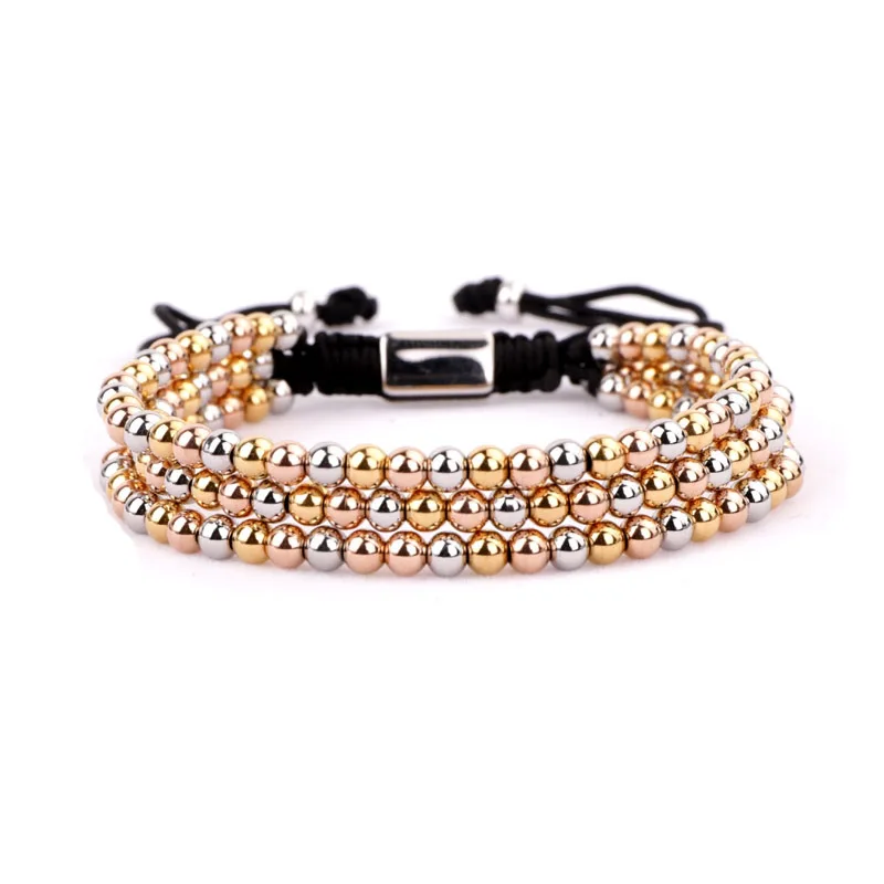 

Hot Selling High Quality Luxury 4mm Stainless Steel Bead Men Women Fashion Jewelry Adjustable Bracelet Gift