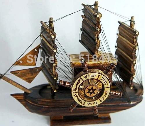 

Pirate Ship Gifts Crafts Furnishing Articles New Home Smooth Solid Wood Sailing Educational Unisex Infant Playing Type 2021