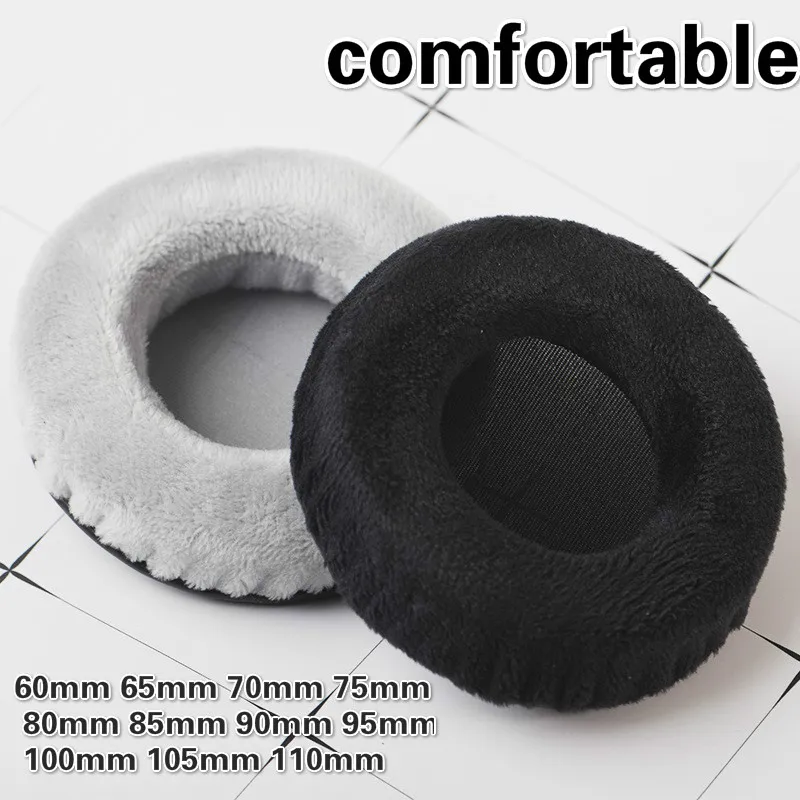 Almohadillas de terciopelo generales para los oídos, almohadillas de repuesto para Sony, Akg, Denon, 60mm, 65mm, 70mm, 75mm, 80mm, 85mm, 90mm, 95,