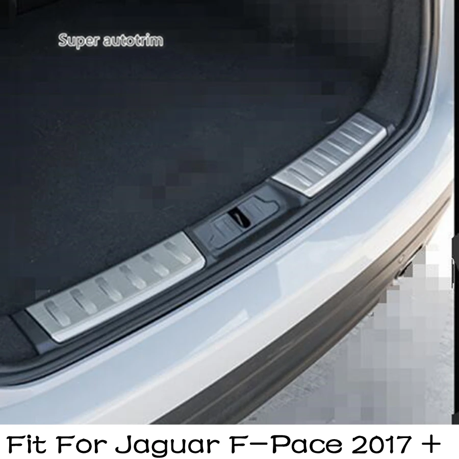 

Rear Trunk Bumper Guard Door Sill Plate Panel Protector Pad Skid Cover Trim Accessories Interior For Jaguar F-Pace 2017 - 2022