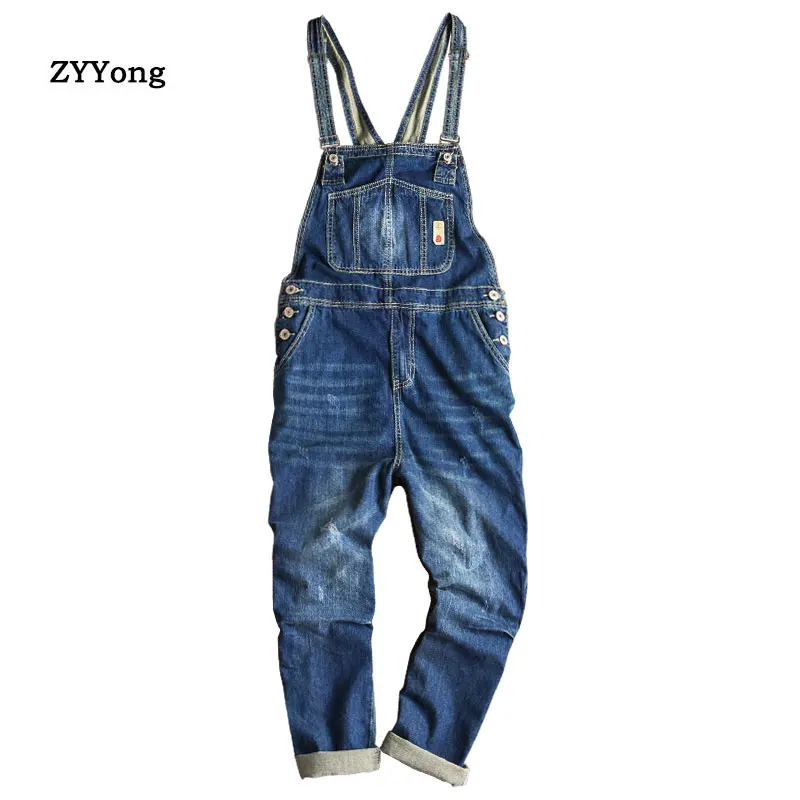 

New 2020 Fashion Men's Jeans Overalls High Street Straight Denim Jumpsuits Hip Hop Men Cargo Bib Pants Cowboy Male Jeans