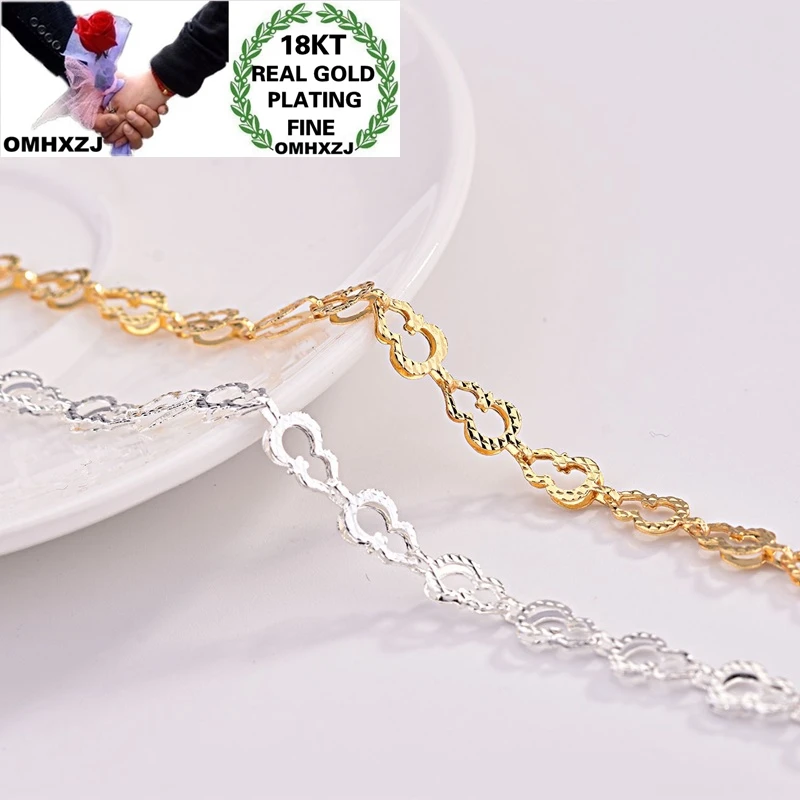 OMHXZJ BA140 Wholesale European Fashion Woman Girl Party Birthday Gift Hollow Calabash 18KT Gold S925 Sterling Silver Bracelet