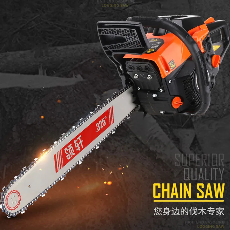 Household high-power chain saw logging saw gasoline chainsaw tree felling machine multifunctional gasoline chain saw