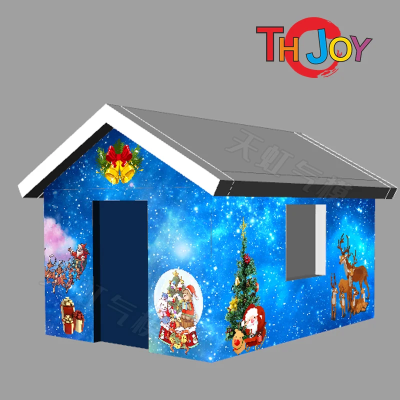 fast ship to door!4x3x3m inflatable Christmas house,  newest design santa grotto party cabin for decoration