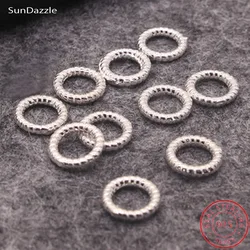 Genuine Real Pure Solid 925 Sterling Silver Close Jump Rings Twisted Pattern Split Ring Connector Jewelry Making Findings