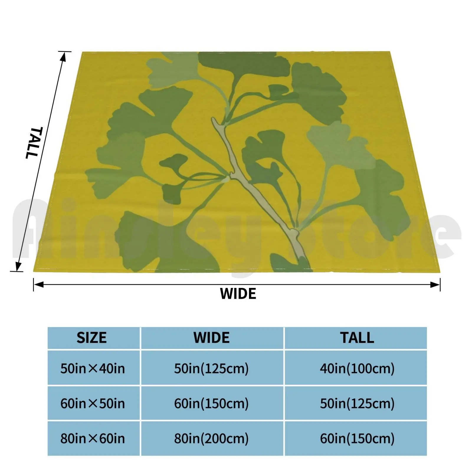 Branch Of Ginkgo Biloba Blanket Fashion Custom Branch Of Ginkgo Biloba Ginkgo Biloba Plant Leaves Tree Ginko