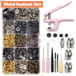 Metal Snap Fasteners Button Kits with Fastener Snap Installation Pliers Molds For Clothes Garment Jean Bags Shoes Leathercraft