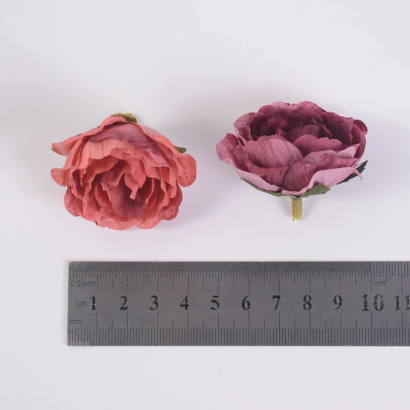 5Pcs 4cm Silk Roses Artificial Flowers Heads Wedding Marriage Decoration Fake Flower for Home Decor DIY Wreath Gifts Accessories