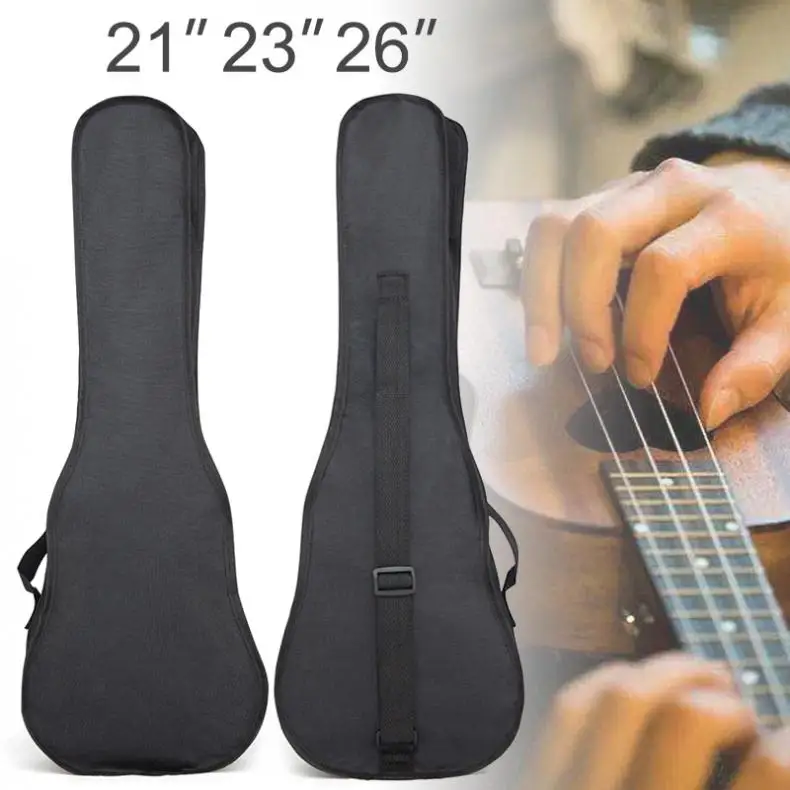 Ukulele Bag 21/23/26Inch  Black Portable Soft Case Monolayer Bag Single Shoulder Backpack Padded for 21 / 23 / 26 inch ukulel