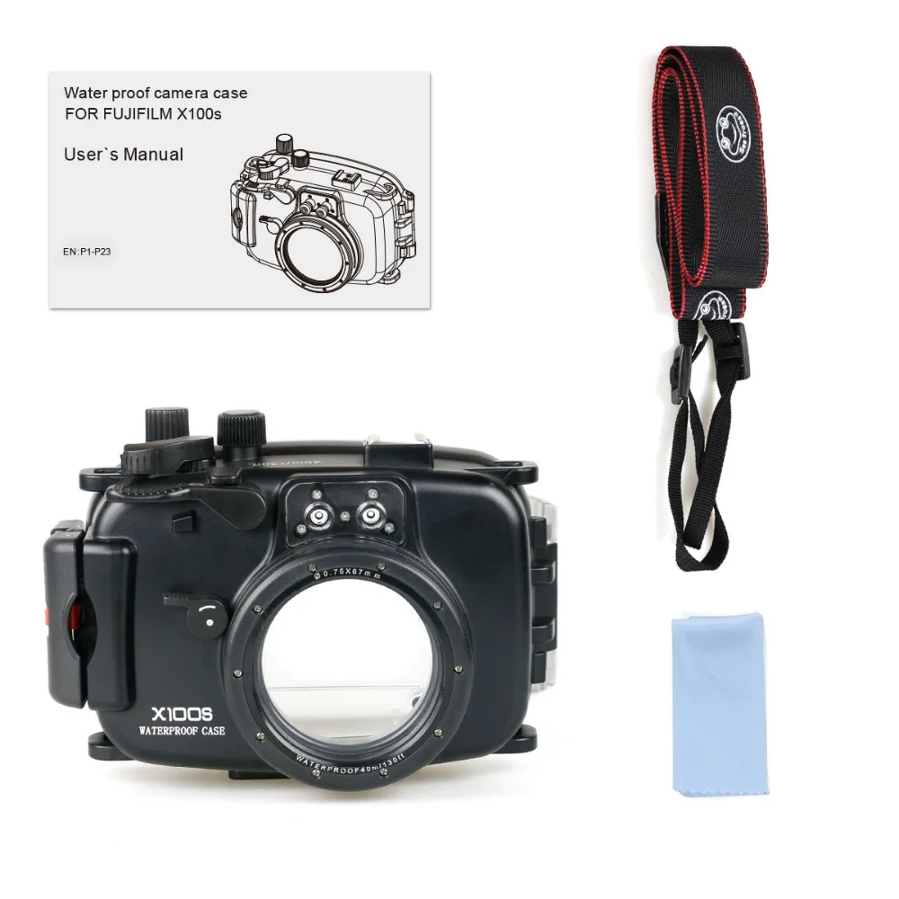 Maquina de mergulho para câmera digital fujifilm x100s, caixa transparente à prova d'água para mergulho, revestimento subaquático