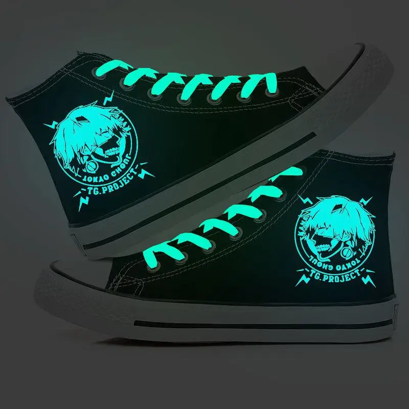 High Top Men Casual Shoes Leisure Board Couple Canvas Shoes Fluorescent Night Light Canvas Shoes for Couple Sneakers