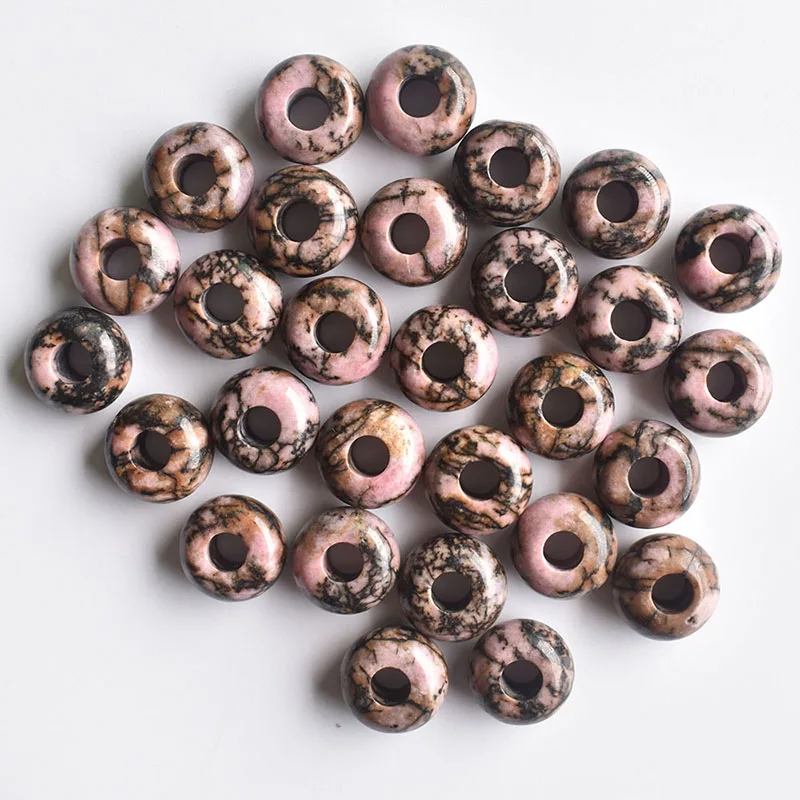 

2020 Fashion good quality Natural stone round shape big hole beads For Bracelet Charms 50pcs/lot wholesale free shipping