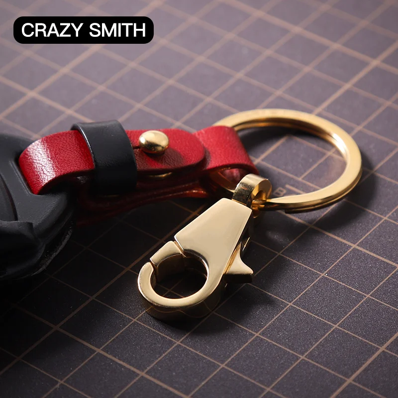 Crazy Smith Unisex Car Key Fob Stainless Steel Key Ring High Quality Key Ring Personality Simple Creative Keychain Gold Silver