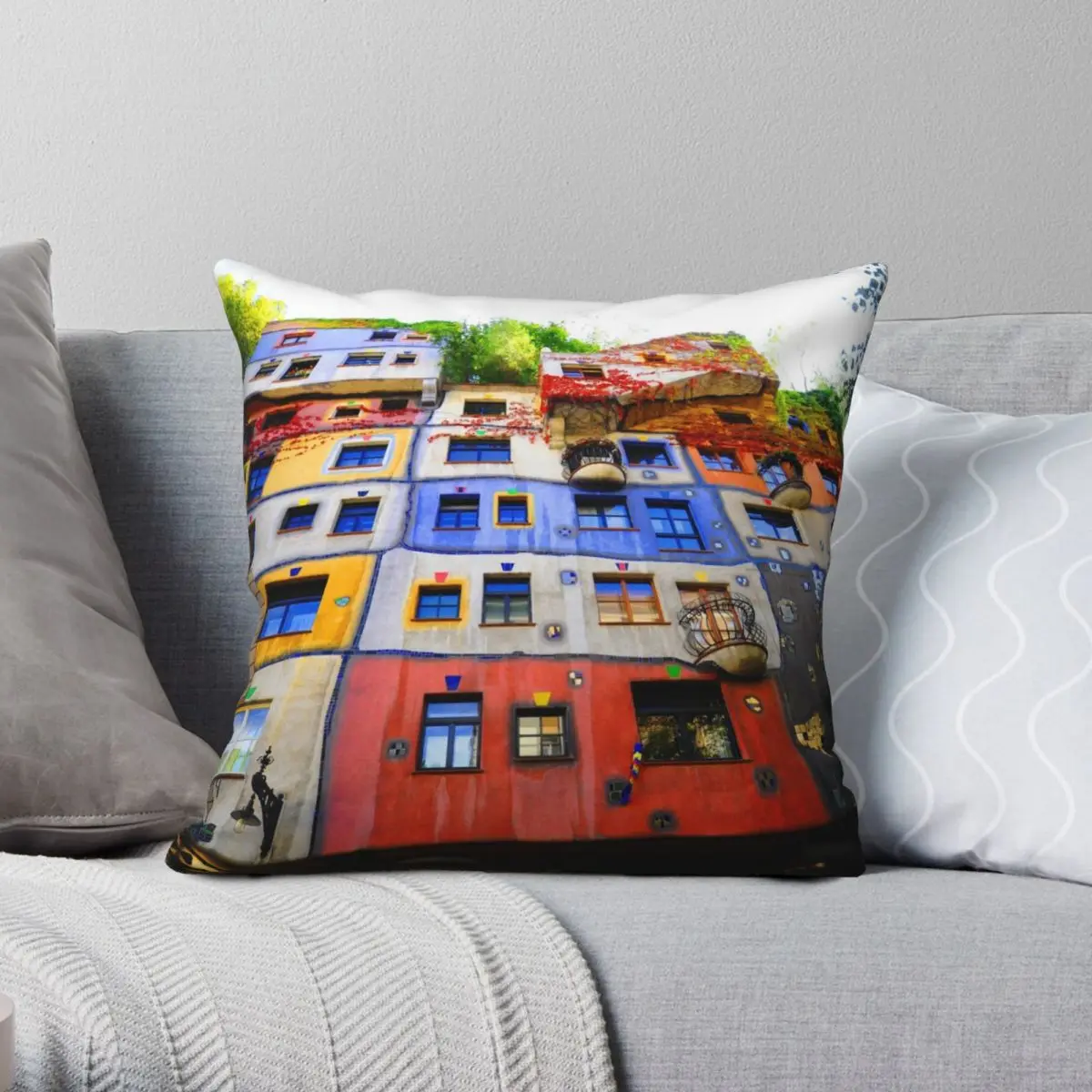 Hundertwasser Kissenbezug Polyester Leinen Samt Gedruckt Zip Decor Werfen Kissen Fall Auto Kissen Abdeckung Großhandel