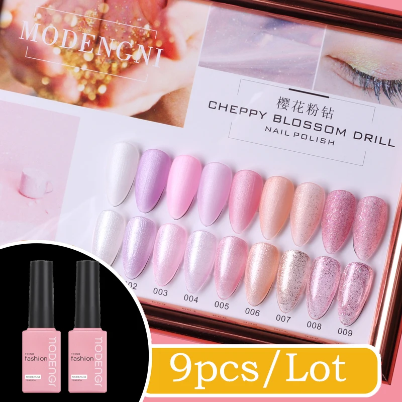 Gel Nail Polish Set 9 Color Series UV Lacquer Varnish Nail Set For Art Desgin Manicure Top And Base