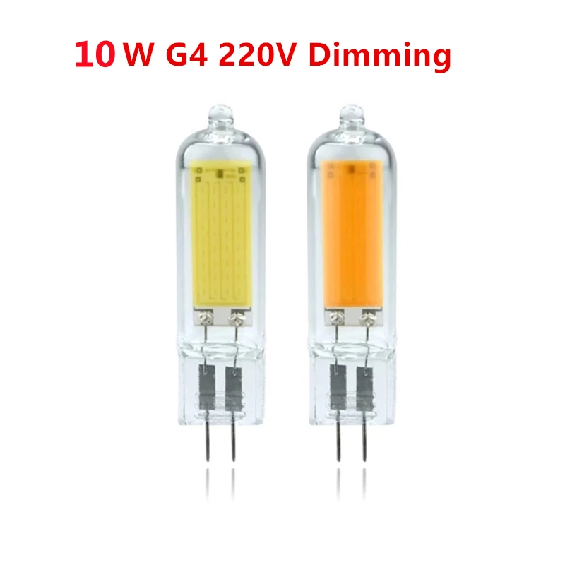 10Pcs/Lot Dimmable 5W 10W G4 G9 COB LED Lamp Bulb AC/110V 220V Glass Light Candle Lights Replace 30W 40W Halogen for Chandelier