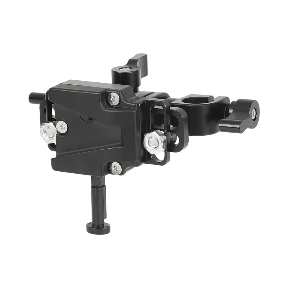 CAMVATE Adjustable 15mm Dual Clamp With 360°Swivel Rod Adapter &V Lock Female Quick Release Adapter For DSLR Camera Power Supply