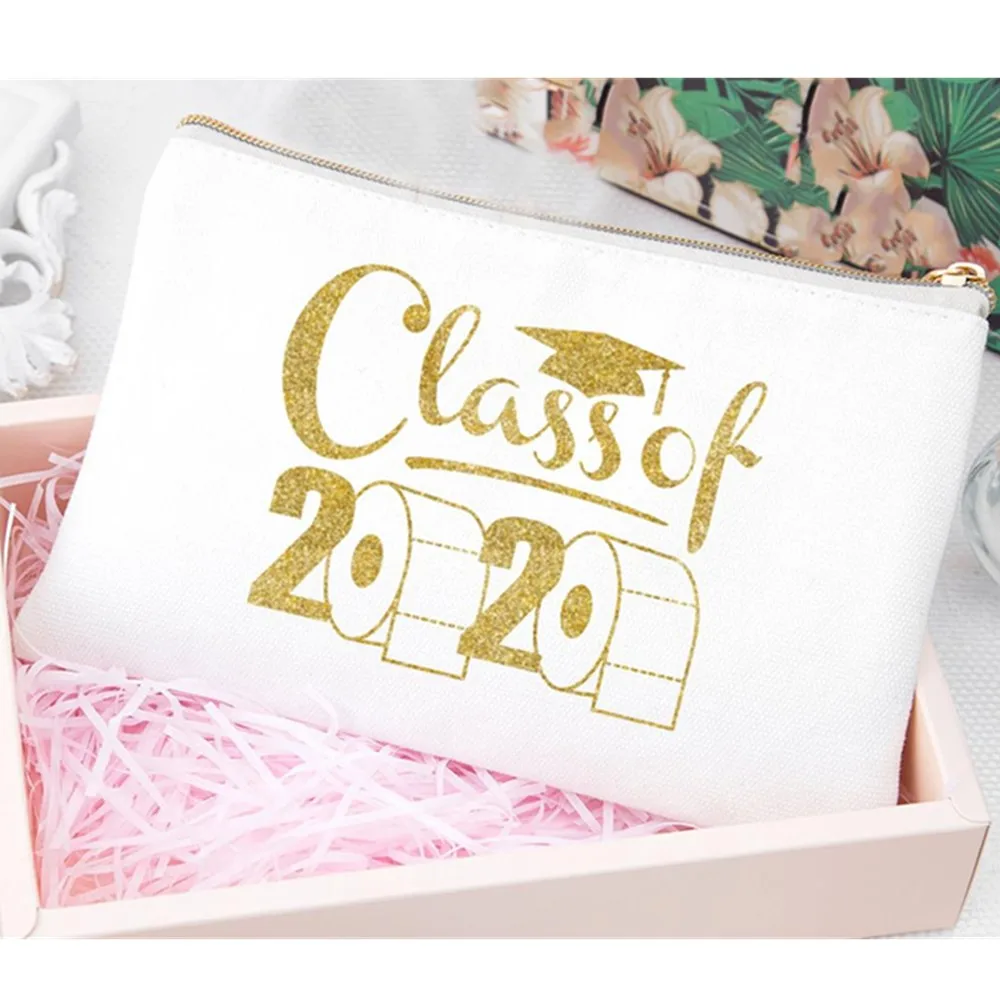 Personalized Class of 2020 Graduation Makeup Bag, Gift for Her,2020 Cosmetic Bag Canvas,Graduation Keepsake,Custom Beauty Bag