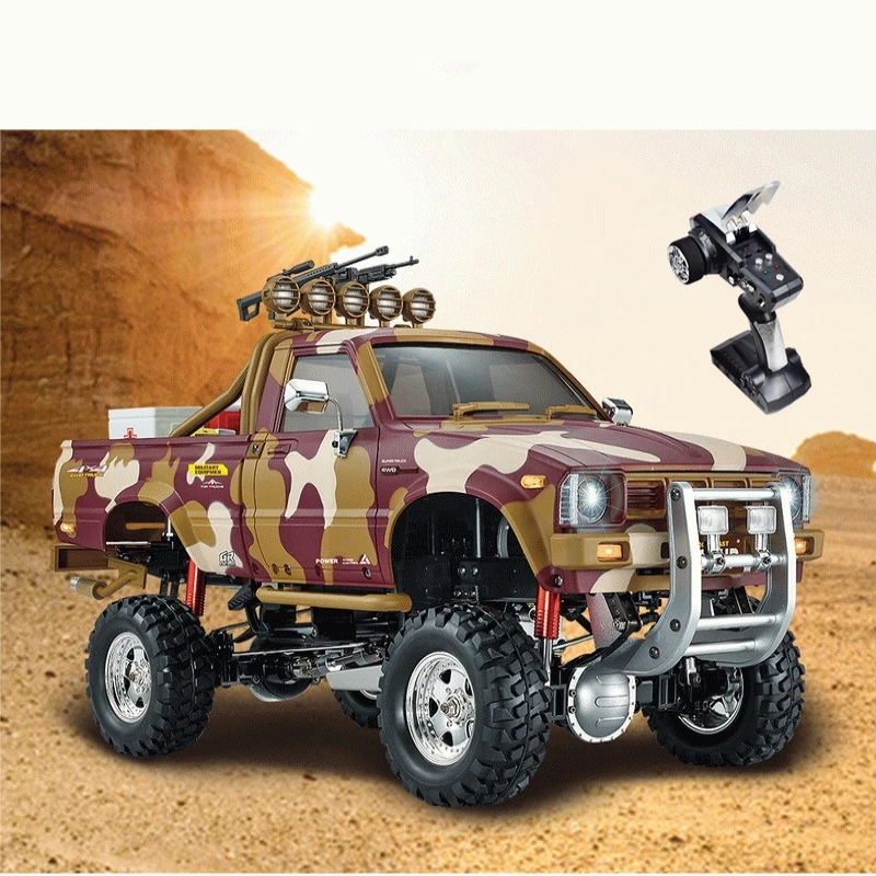 Multi-Terrain รีโมทคอนโทรลรถกระบะ2.4G 4WD 3-Speed Damping ตัวหน่วงการสั่นสะเทือน30กม./ชม.ทหาร Equippent จำลองรถบังคับวิทยุ