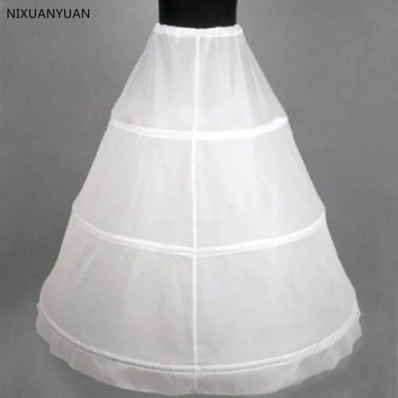 Robe de bal blanche à 3 cerceaux, jupon CRINOLINE complet, jupe de mariage antidérapante, vente en gros