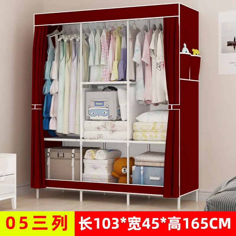 Simple Wardrobe Folding Closet Fabric bedroom Furniture Clothes Storage Organizer Cabinet Locker Combination Clothing Closet