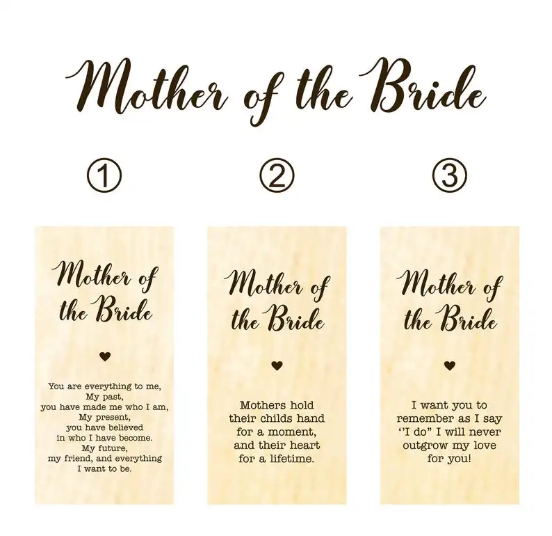 Wooden Rectangular Anniversary Celebration Party VIP Seat Card And Bridesmaid Seat Retro Wedding Bride Mother Seat Card