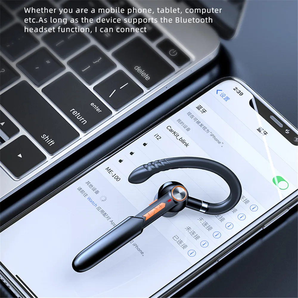 HiFi Earphones Bluetooth Headphones Handsfree Wireless Headset Business Headset Drive Call Sports Earphones for iPhone Samsung