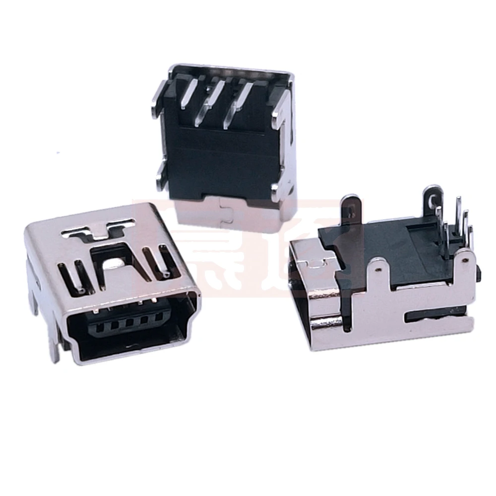10Pcs Mini USB Type B 5-Pin Female Socket Right Angle DIP Jack Connector