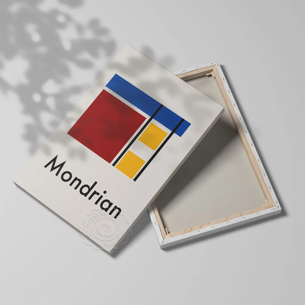 Piet Mondrian Museum Exhibition Poster, Bauhaus Art Prints, Bauhaus Geometry Patten Wall Art, Color Block Rectangle Wall Picture