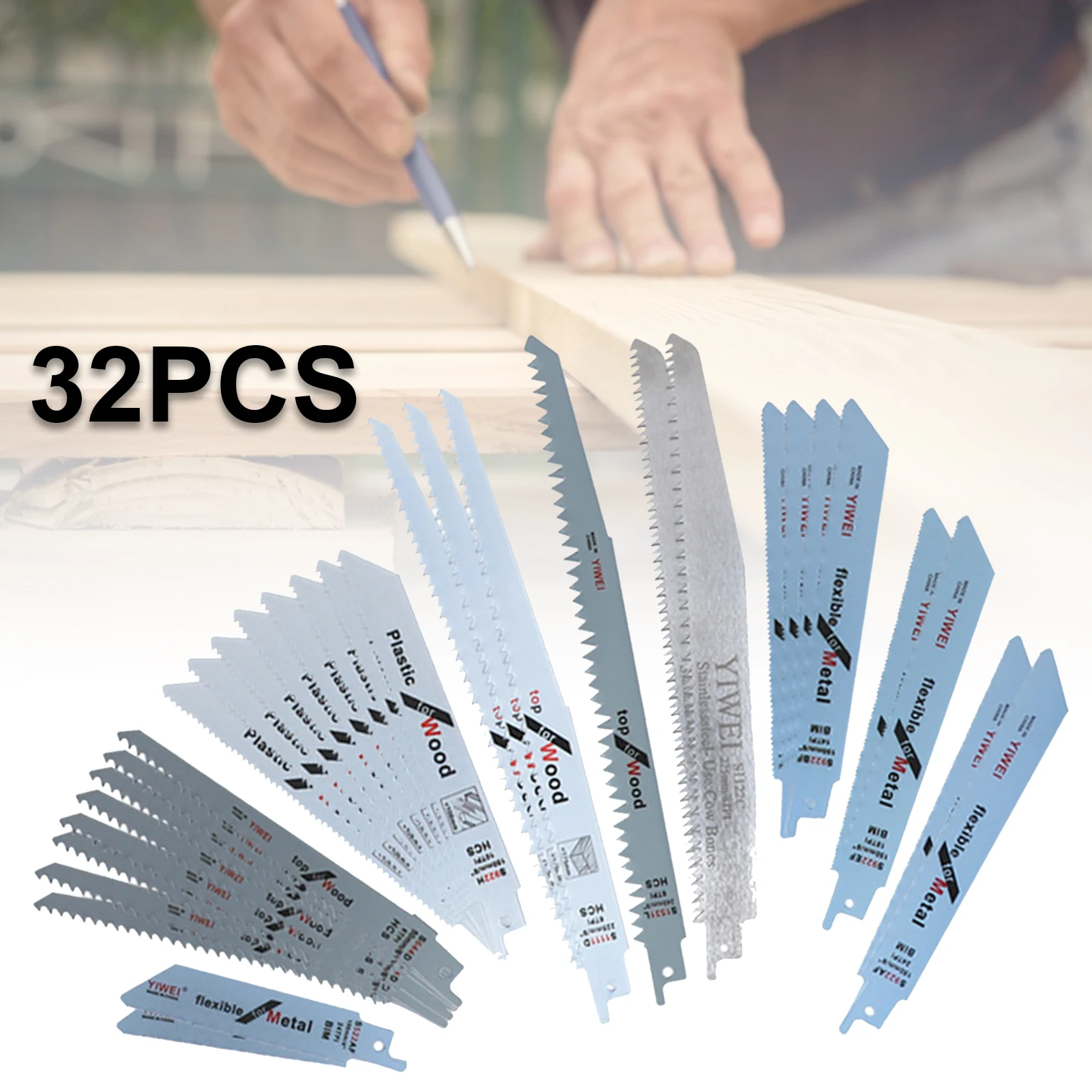 32PCS Reciprocating Saw Blade Plastic Cutting Tool Metal Wood Cutting Bimetal Electric Saw Blade Drop Shipping Wholesale