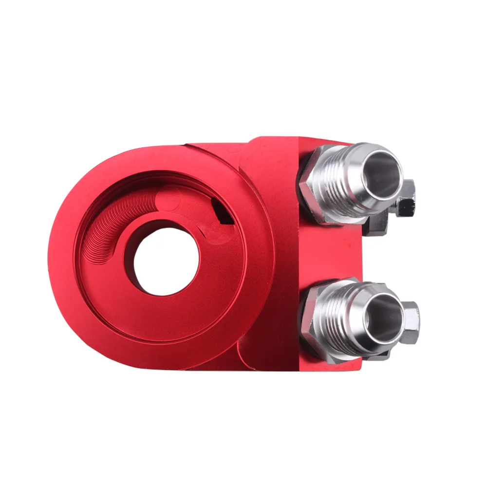 RASTP-Aluminum AN10 Oil Filter Sandwich Adapter Blue Red Black Gold Cooling System Sandwich Turbo T3 T4 Engine Plate RS-OSA006