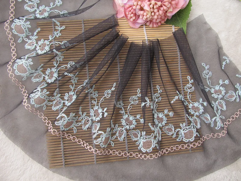 

14 ярдов кружевная ткань для платья, свадебная цветочная отделка, лента с вышивкой, швейные принадлежности ручной работы, поделки шириной 22 см
