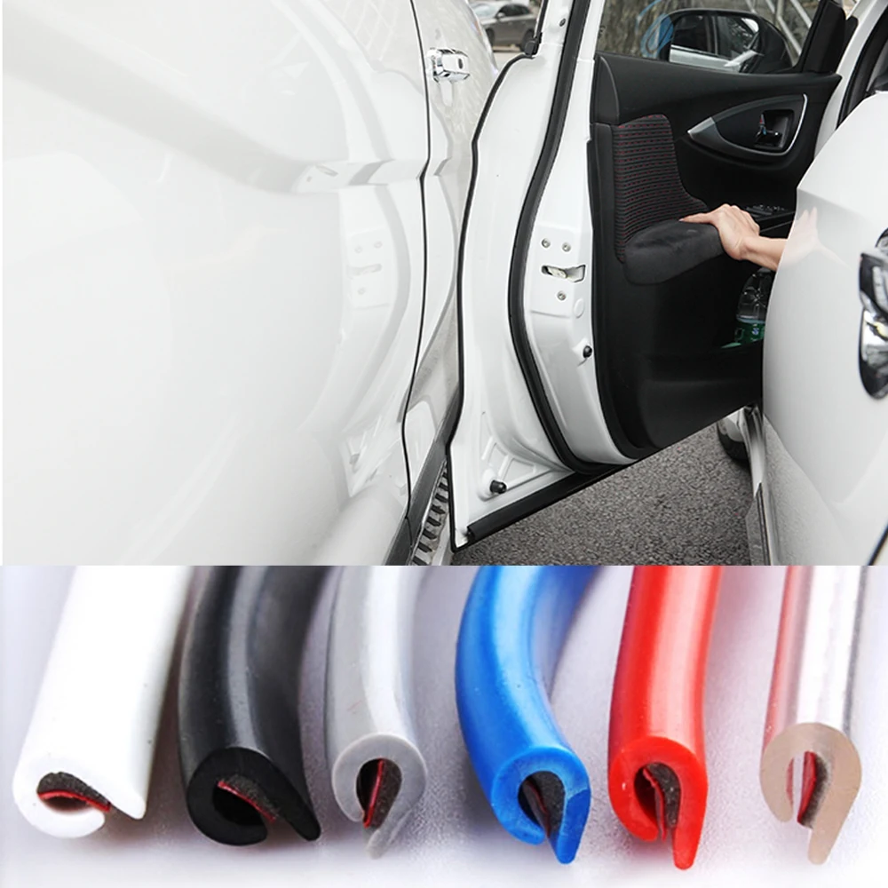 2/5/10M Car Door Protector Rubber Edge Protective Strips Side Doors Moldings Adhesive Scratch Protector For Cars Auto Protection