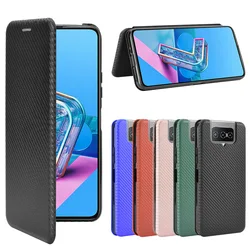 For Asus Zenfone 7 ZS670KS Case Carbon Fiber Flip Leather Case For Asus Zenfone 7 Pro ZS671KS Case Cover 6.67 inch