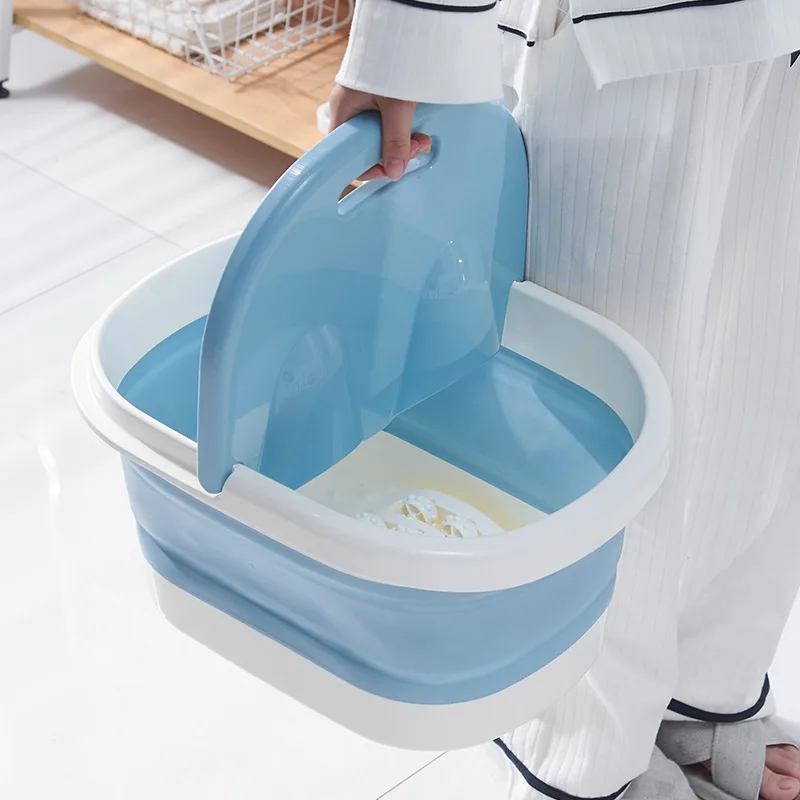 

Pop Design Folding Foot Bath Bucket Bathroom Plastic & Portable Basins Household Foldable Massage Home Portable Mop Buckets