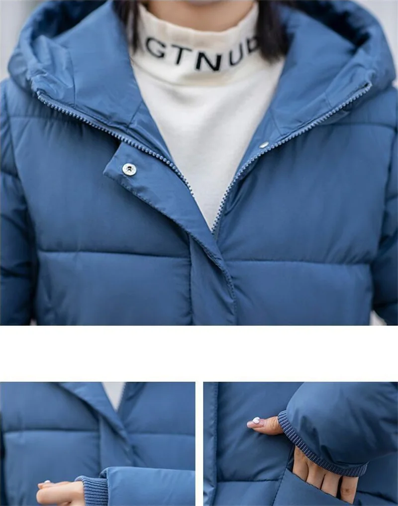 Women 2023 Winter New Down Padded Jacket Female Mid-length Padded Jacket Hooded Thickened Warmth, Anti-season Padded Jacket A300