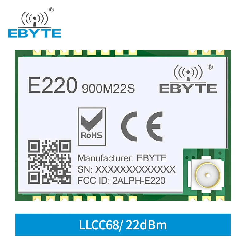 LLCC68 LoRa 868Mhz  915Mhz Wireless Module 22dBm 6km Long Range E220-900M22S EBYTE PA+LNA RF Receiver Transmitter IPEX Antenna