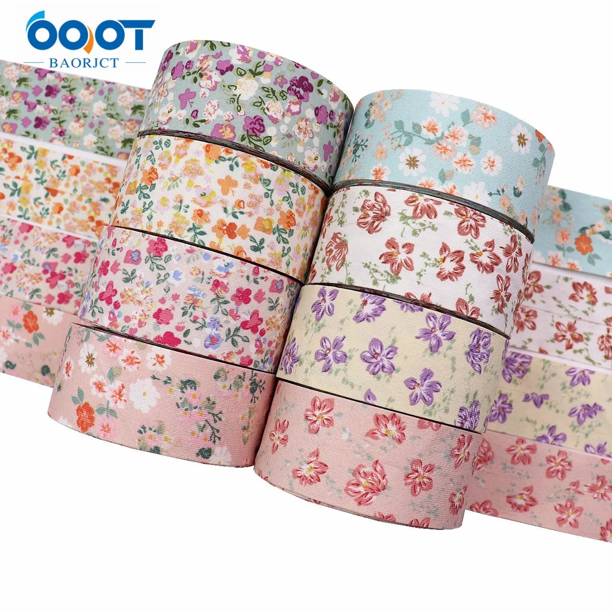 Double-Sided Flower Thicken Cloth Ribbon 5Yards M-21820-1473 38MM DIY Crafts Hairclip Apparel Accessories And Sewing Decorations