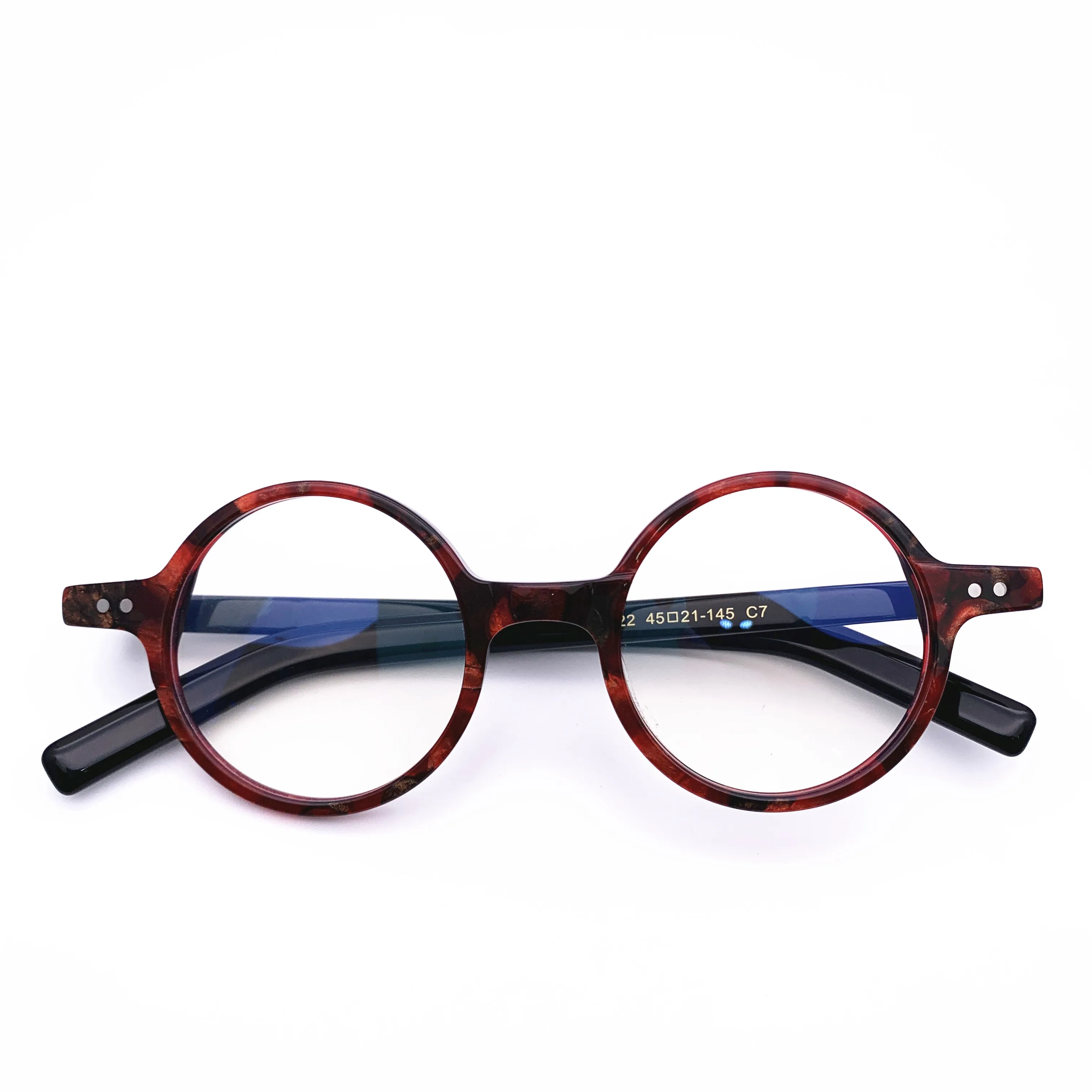 Belight Optiacl Acetate  Round Contrast Color Glasses Frame Men Women Prescription Eyeglasses Retro Optical  Eyewear HP222