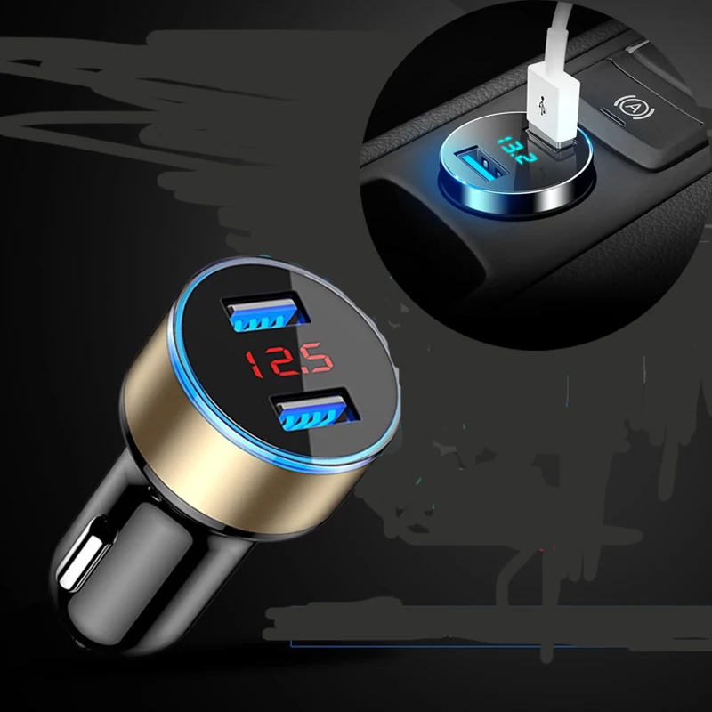 Dual USB 3.1A Universal car charger LED display for Geely Vision SC7 MK CK Cross Gleagle SC7 Englon SC3 SC5 SC6 SC7 Panda