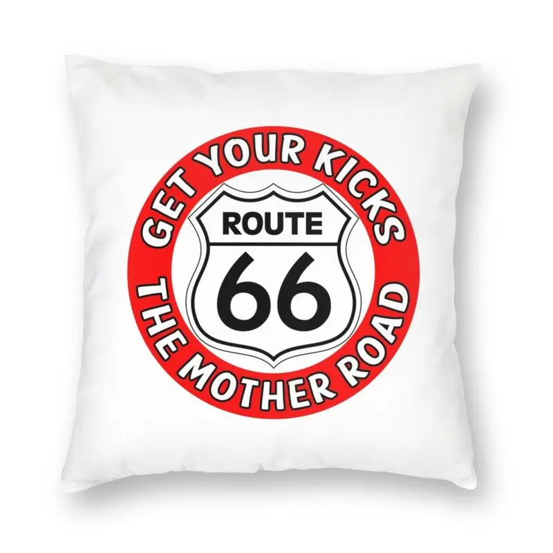 Get Your Kicks On Route 66 Square Pillowcover Home Decorative USA Highway The Mother Road Cushions Throw Pillow for Sofa