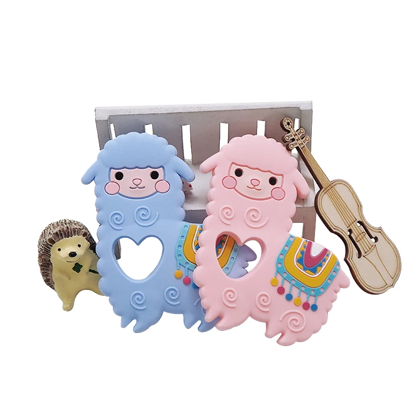 Chenkai 5PCS Silicone Alpaca Teethers Food Grade Baby Cartoon Pacifier Teething For Baby Nursing Accessories and Gifts BPA Free