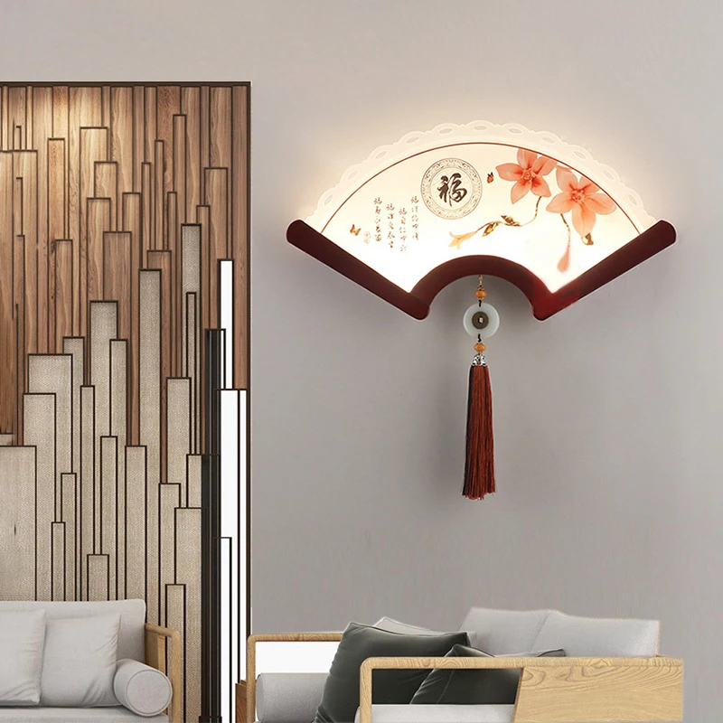 

Classic Chinese Traditional Wood Led Wall Lamp Retro Decorative Wall Lights Fixtures for Living Room Restaurant Corridor