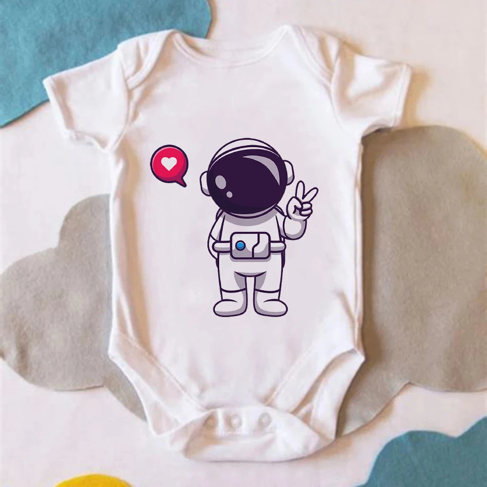 Cute Astronaut Fun Design Newborn Baby Boy Clothes Europe Fashion New Infant Onesies Streetwear Summer Casual Toddler Body