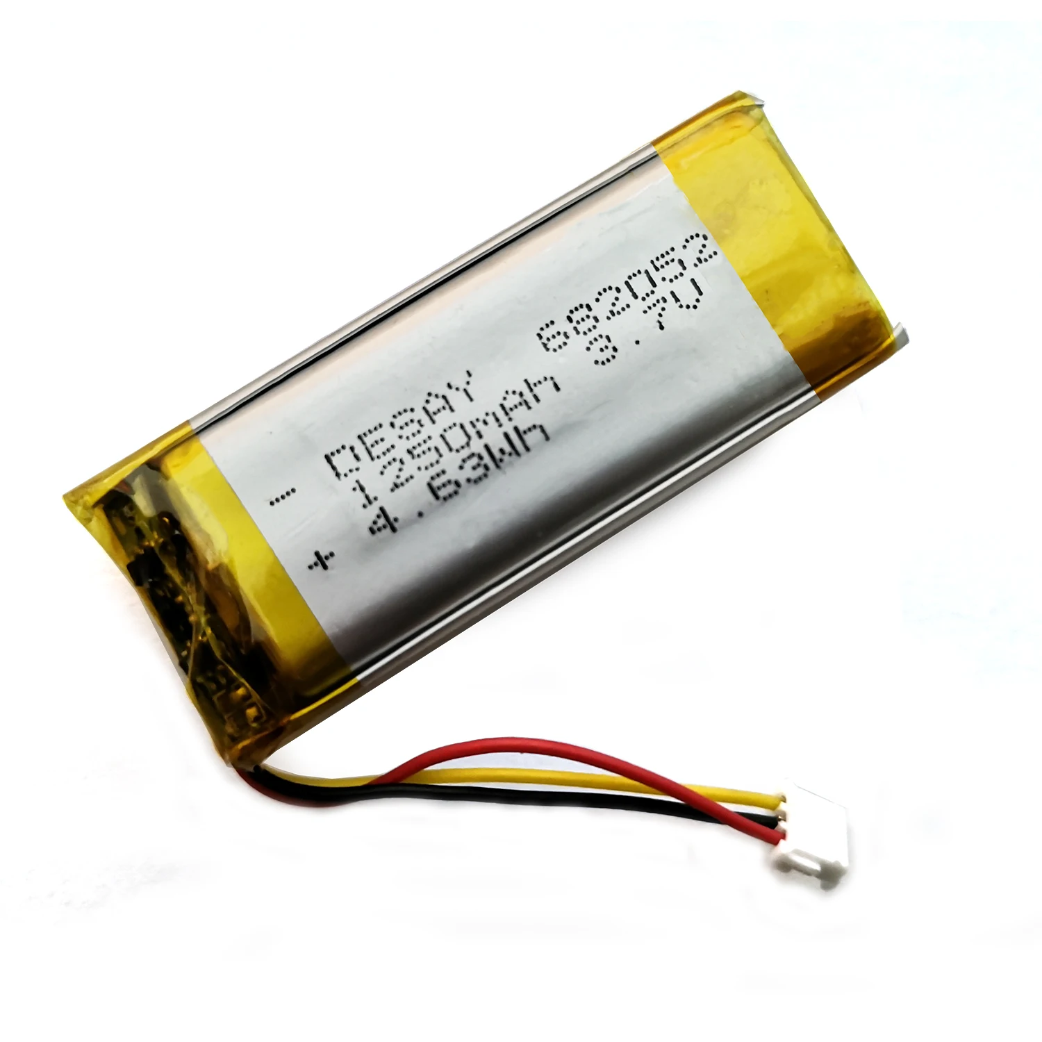 682052 3.7V 1250 mAh Lithium polymer Battery With plug For Pet GPS Hunting dog GPS DVR MP3 MP4 682052-2S