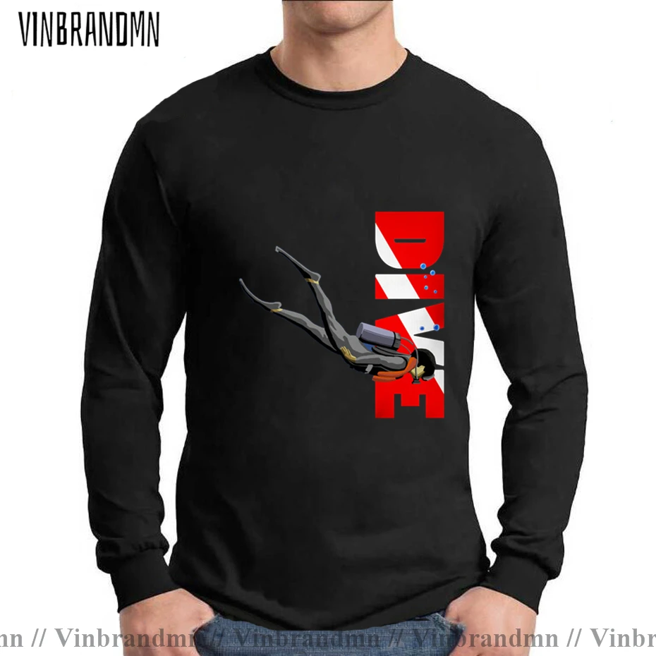 最新ダイビングスキューバダイビングdivingerer tシャツプリントtシャツ原宿長袖男性トップ2021ブランド服オムtシャツカジュアルトップスティー