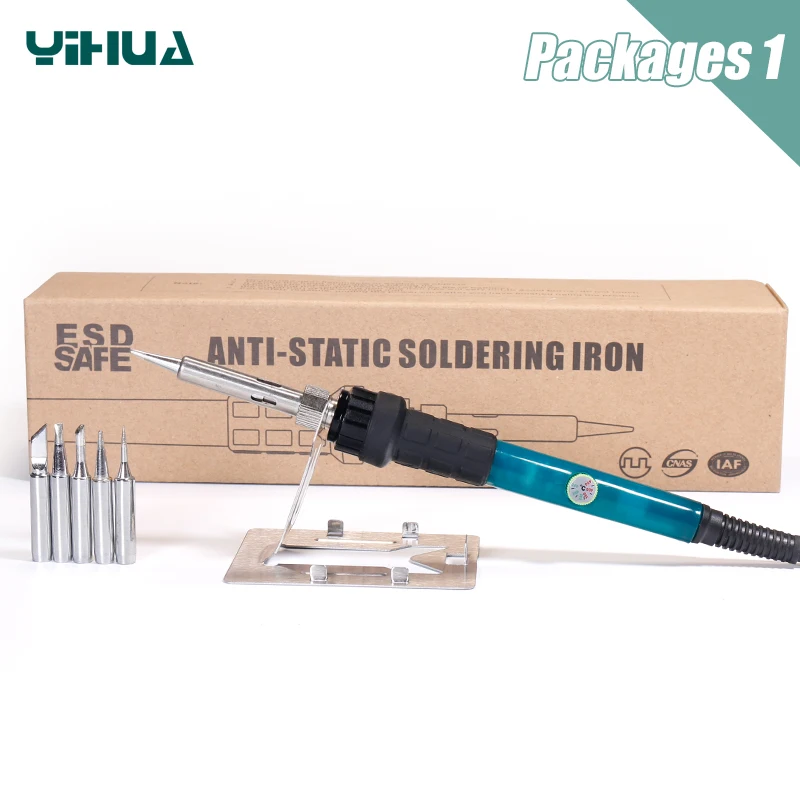 YIHUA 947-II Temperatable Adjustable Soldering Iron 60W Electric Soldering Iron  With Iron Tips Stand Welding Solder Rework