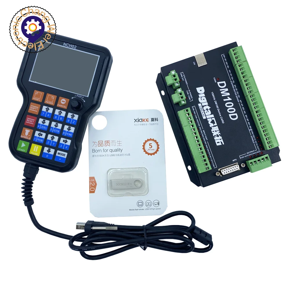 Aggiornamento NCH02 controller di movimento CNC offline portatile 3 assi 4 assi 5 assi codice G maniglia USB pulsante telecomando volantino CNC