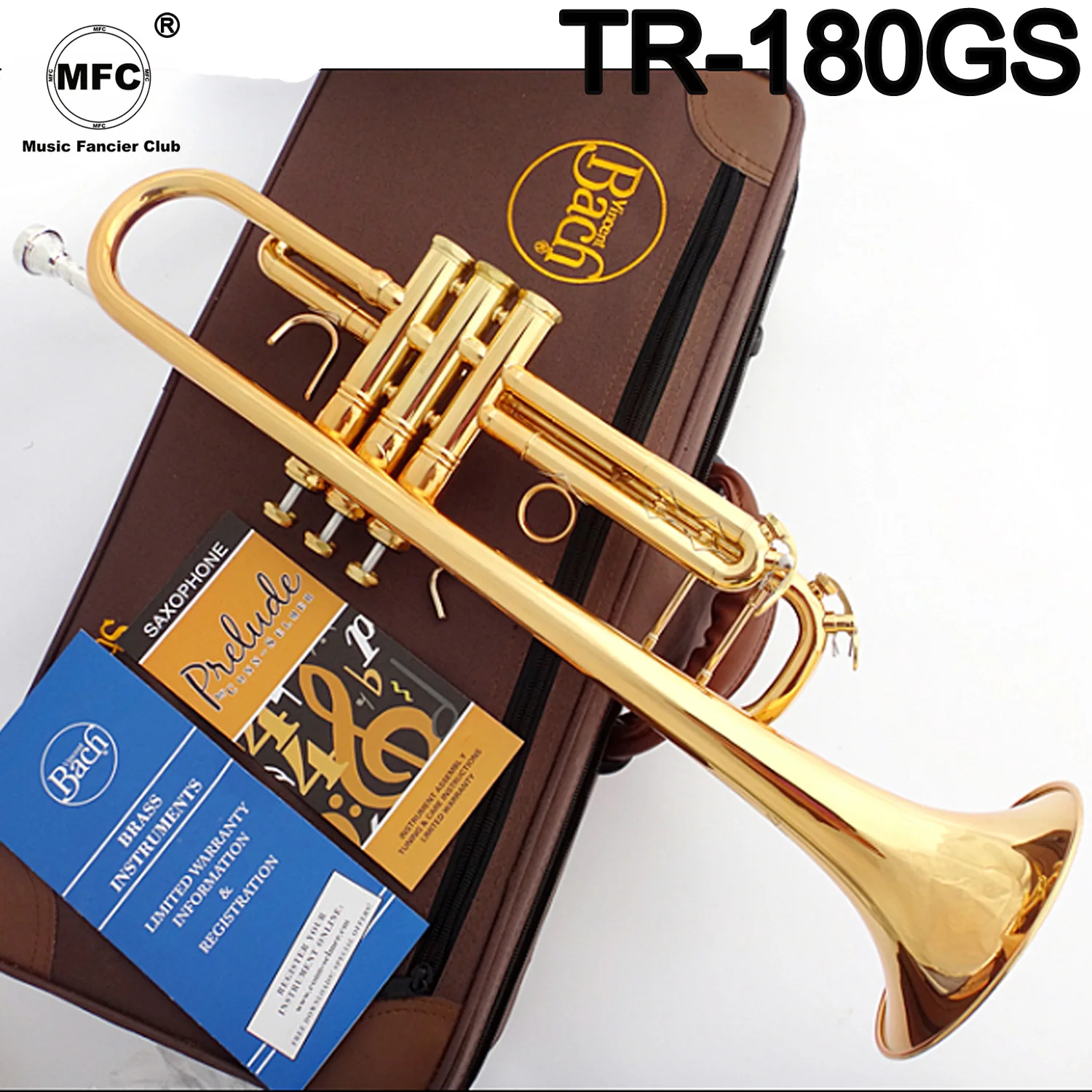 

Music Fancier Club Bb Trumpet TR-180GS Gold Lacquer Music Instruments Profesional Trumpets 180GS Included Case Mouthpiece